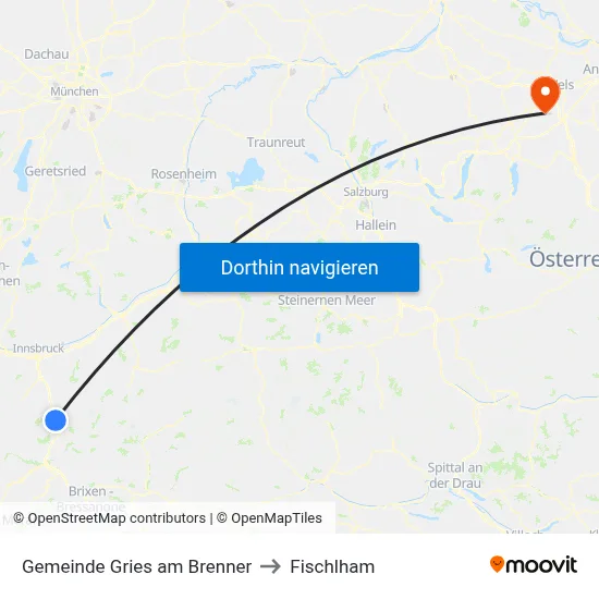 Gemeinde Gries am Brenner to Fischlham map