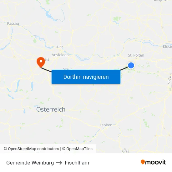 Gemeinde Weinburg to Fischlham map