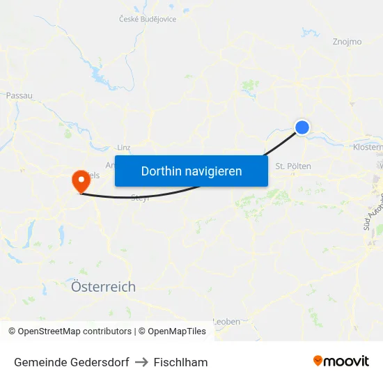 Gemeinde Gedersdorf to Fischlham map
