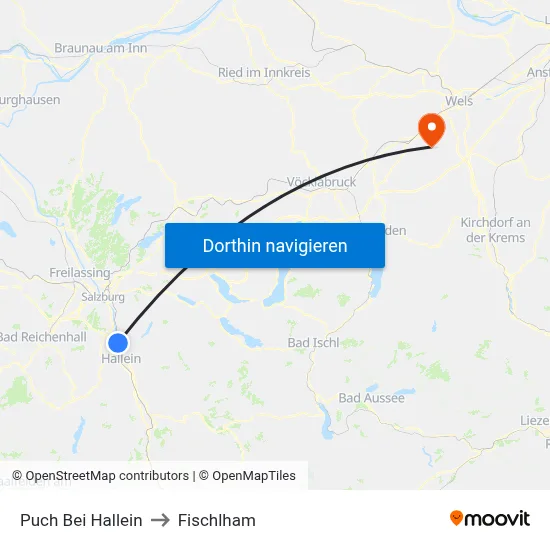 Puch Bei Hallein to Fischlham map