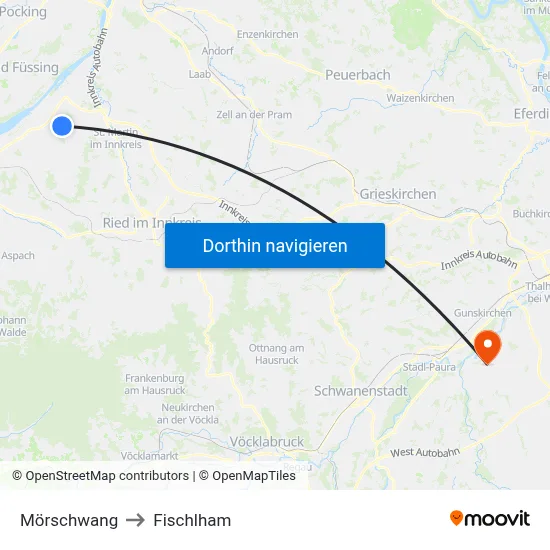 Mörschwang to Fischlham map