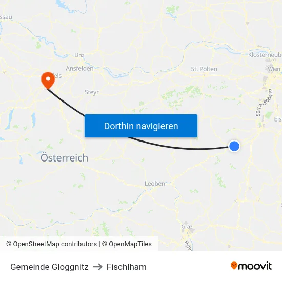 Gemeinde Gloggnitz to Fischlham map