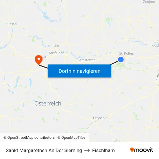 Sankt Margarethen An Der Sierning to Fischlham map