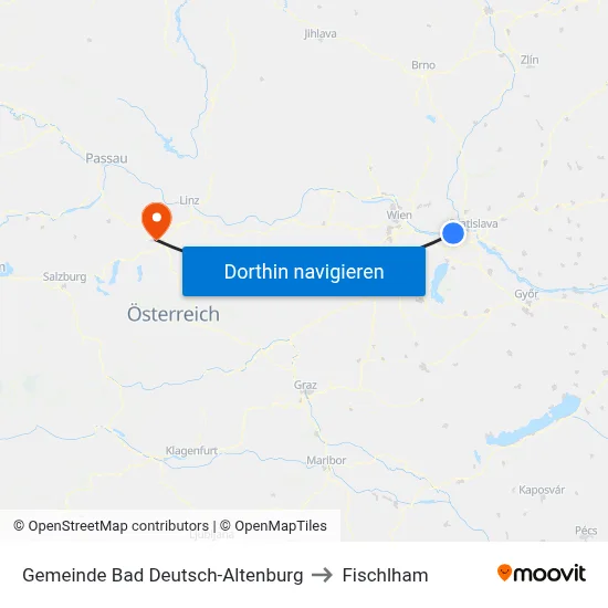 Gemeinde Bad Deutsch-Altenburg to Fischlham map