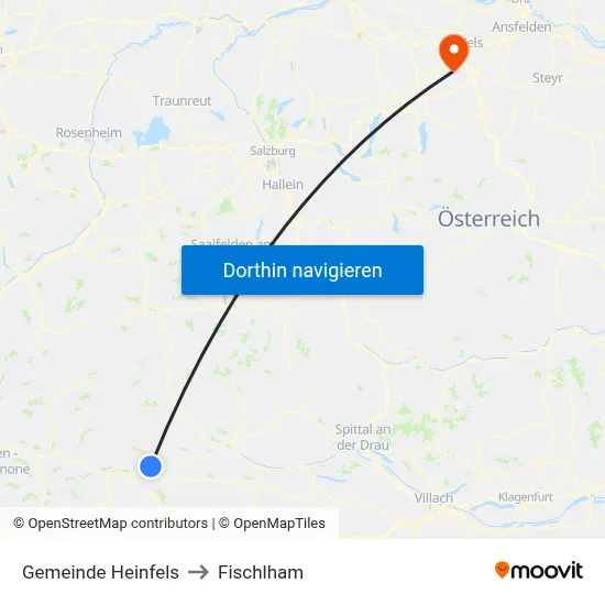 Gemeinde Heinfels to Fischlham map