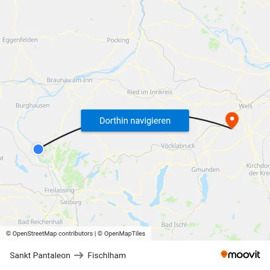 Sankt Pantaleon to Fischlham map