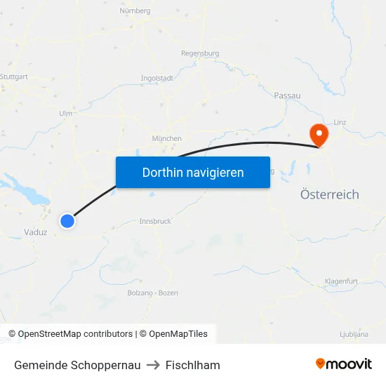 Gemeinde Schoppernau to Fischlham map