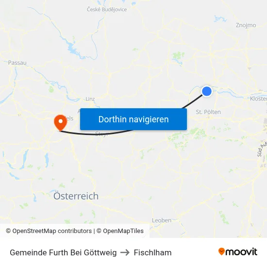 Gemeinde Furth Bei Göttweig to Fischlham map