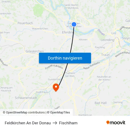 Feldkirchen An Der Donau to Fischlham map