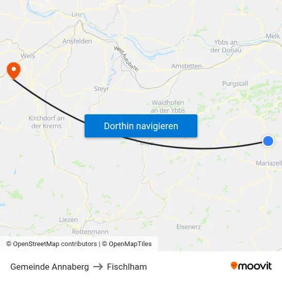 Gemeinde Annaberg to Fischlham map