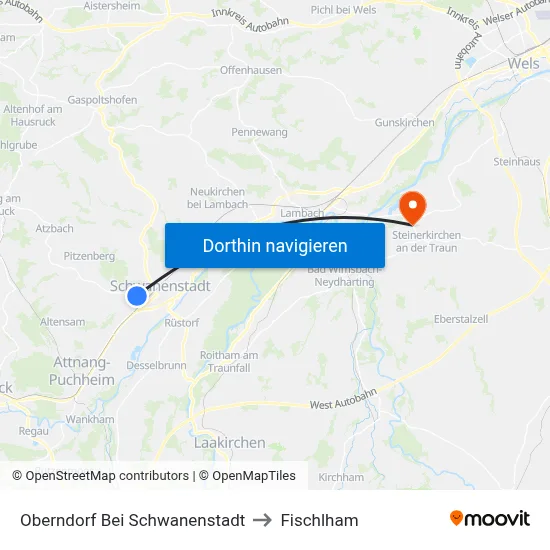 Oberndorf Bei Schwanenstadt to Fischlham map