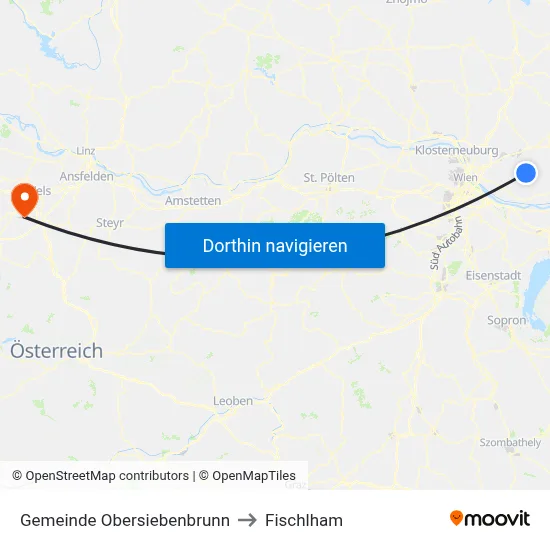 Gemeinde Obersiebenbrunn to Fischlham map
