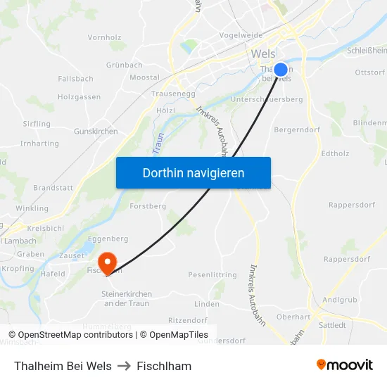 Thalheim Bei Wels to Fischlham map