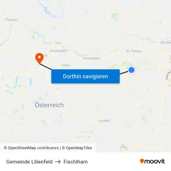 Gemeinde Lilienfeld to Fischlham map