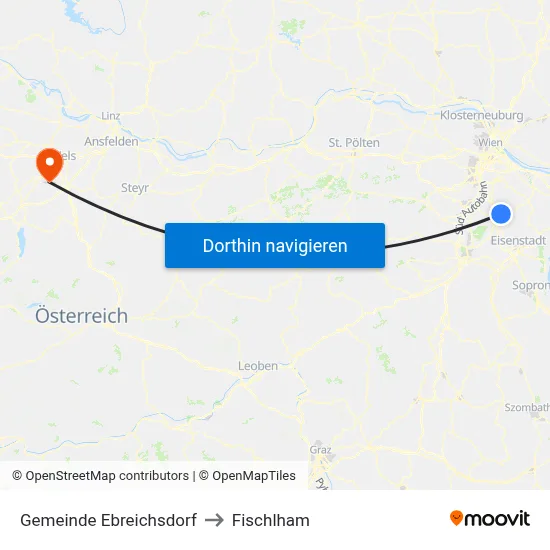 Gemeinde Ebreichsdorf to Fischlham map