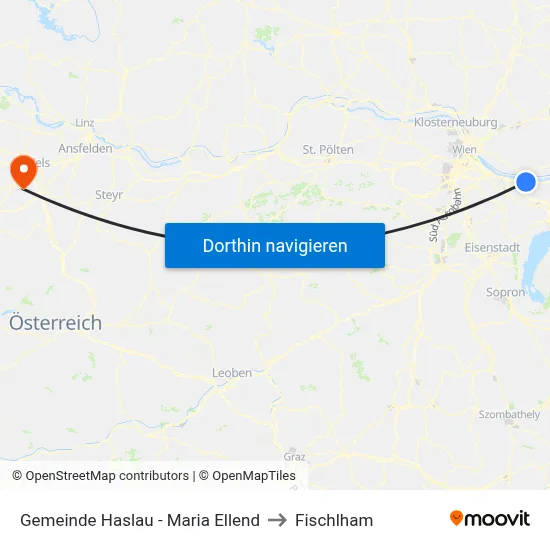 Gemeinde Haslau - Maria Ellend to Fischlham map