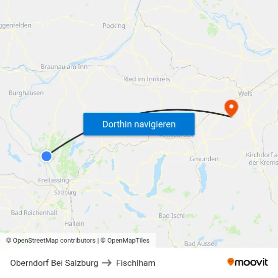 Oberndorf Bei Salzburg to Fischlham map