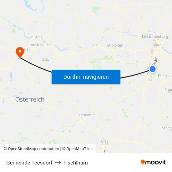 Gemeinde Teesdorf to Fischlham map