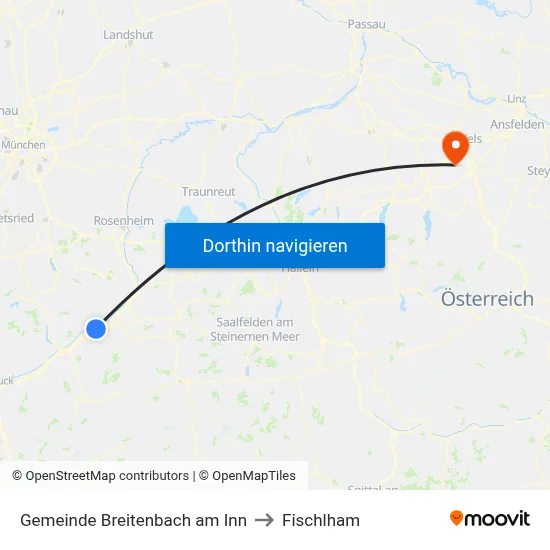 Gemeinde Breitenbach am Inn to Fischlham map