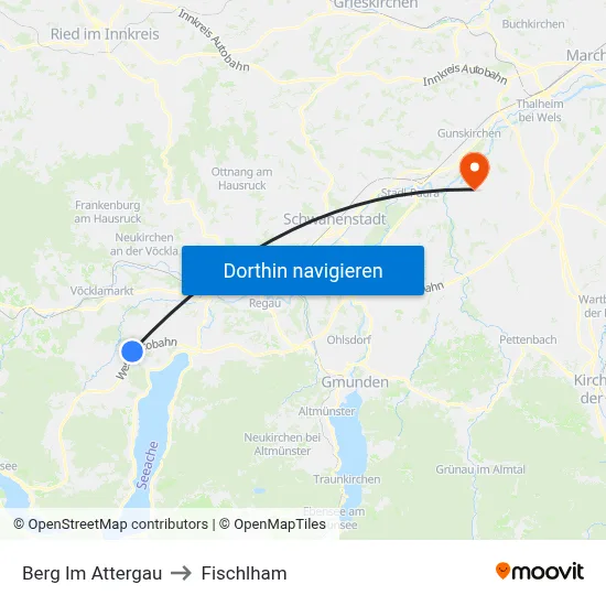 Berg Im Attergau to Fischlham map