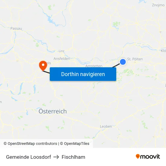 Gemeinde Loosdorf to Fischlham map