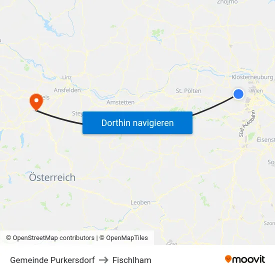 Gemeinde Purkersdorf to Fischlham map