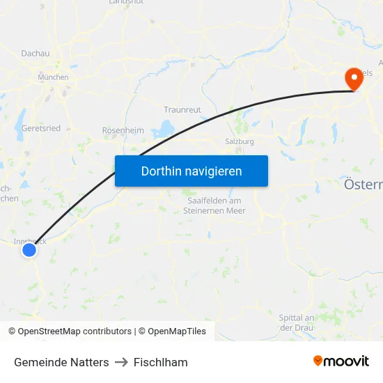 Gemeinde Natters to Fischlham map