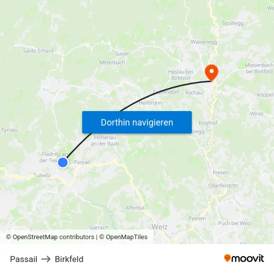 Passail to Birkfeld map