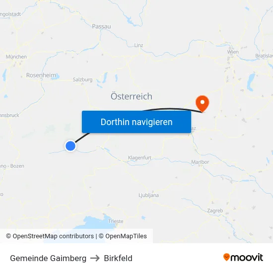 Gemeinde Gaimberg to Birkfeld map