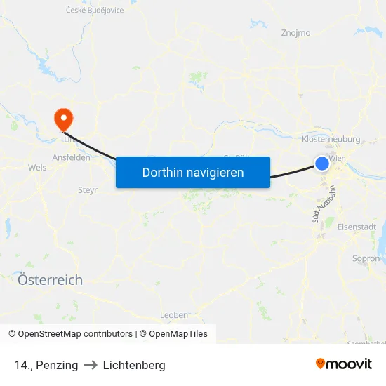 14., Penzing to Lichtenberg map