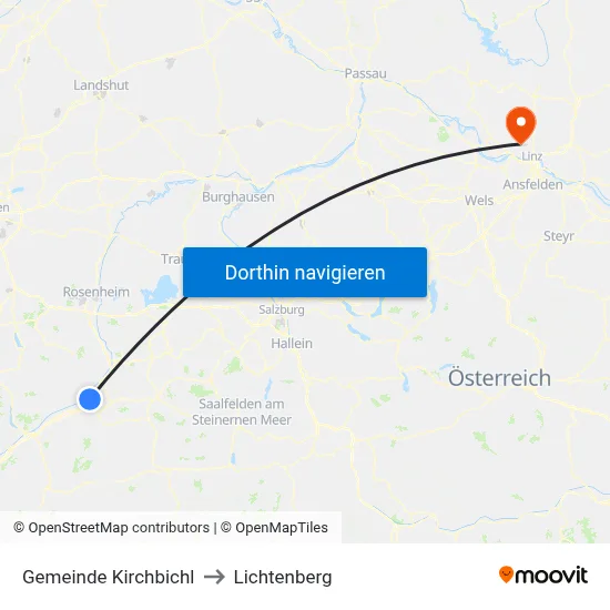Gemeinde Kirchbichl to Lichtenberg map