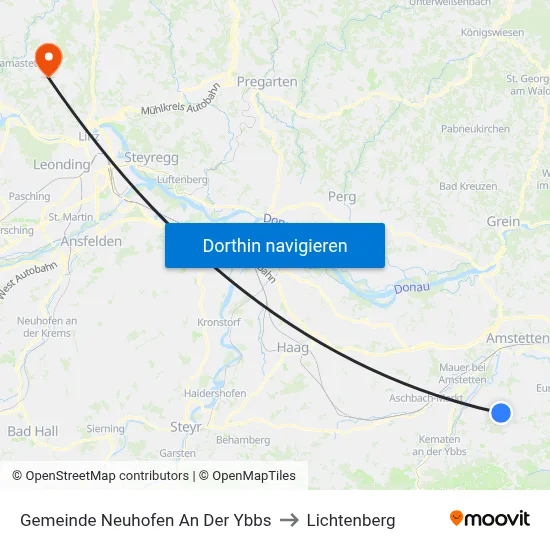 Gemeinde Neuhofen An Der Ybbs to Lichtenberg map