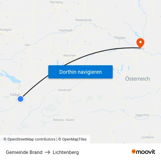 Gemeinde Brand to Lichtenberg map