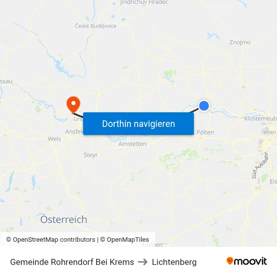Gemeinde Rohrendorf Bei Krems to Lichtenberg map