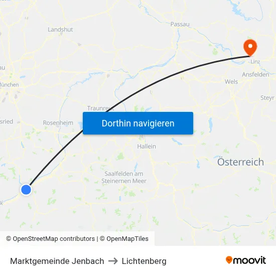 Marktgemeinde Jenbach to Lichtenberg map