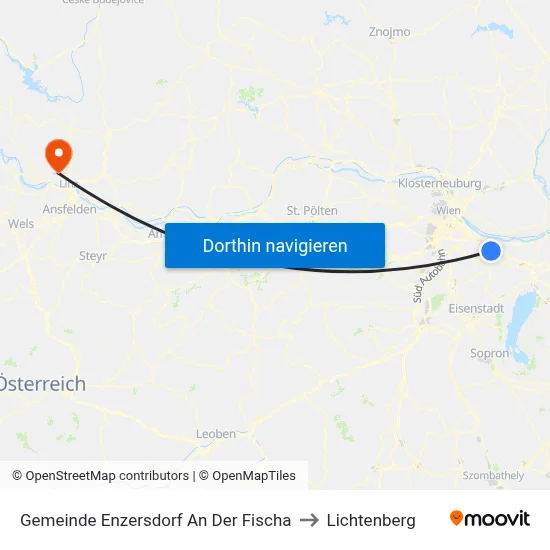 Gemeinde Enzersdorf An Der Fischa to Lichtenberg map