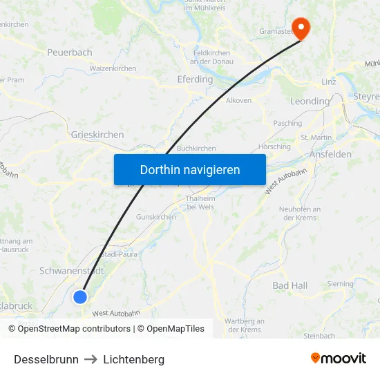 Desselbrunn to Lichtenberg map