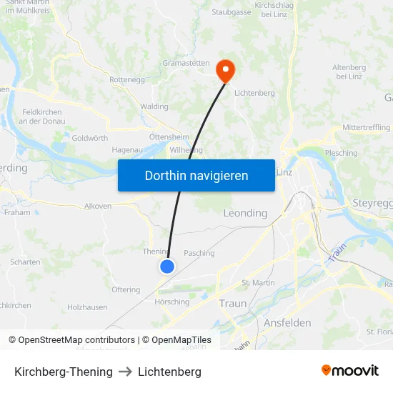 Kirchberg-Thening to Lichtenberg map