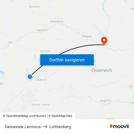 Gemeinde Lermoos to Lichtenberg map