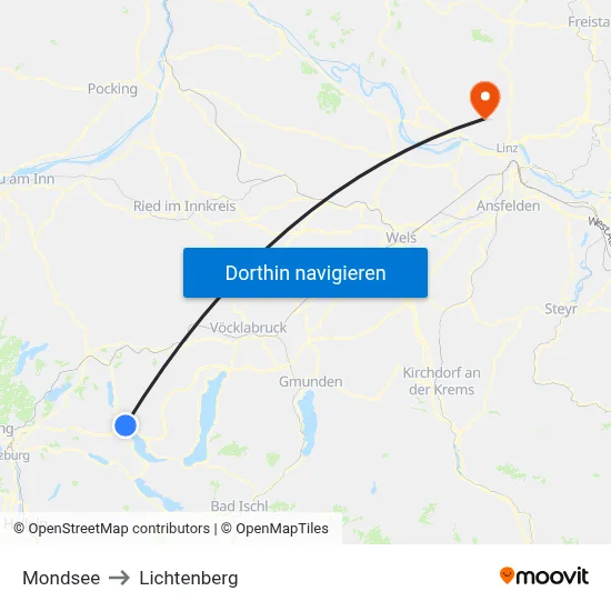 Mondsee to Lichtenberg map