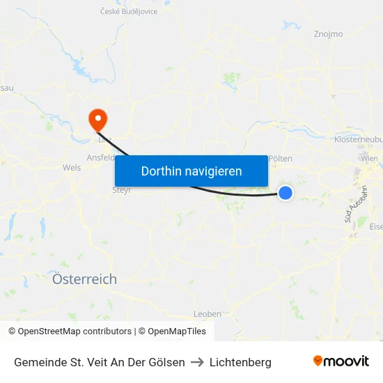 Gemeinde St. Veit An Der Gölsen to Lichtenberg map