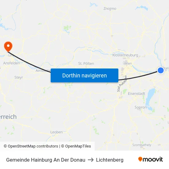 Gemeinde Hainburg An Der Donau to Lichtenberg map