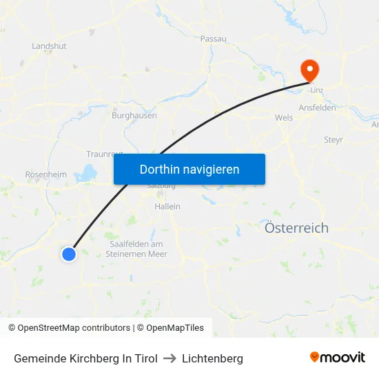 Gemeinde Kirchberg In Tirol to Lichtenberg map