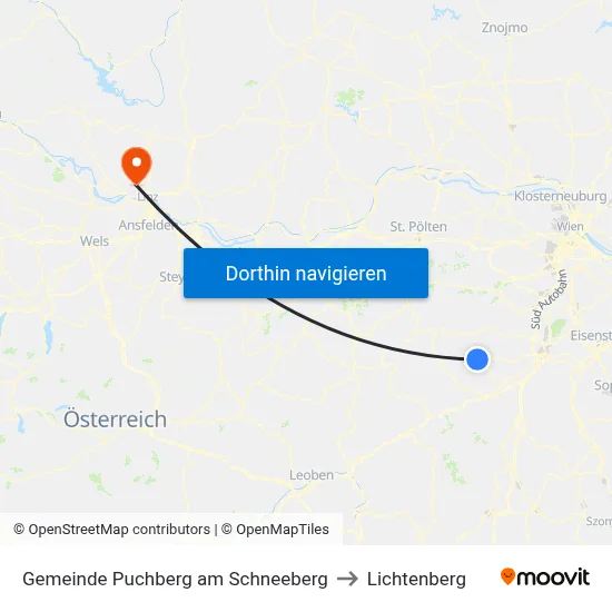 Gemeinde Puchberg am Schneeberg to Lichtenberg map
