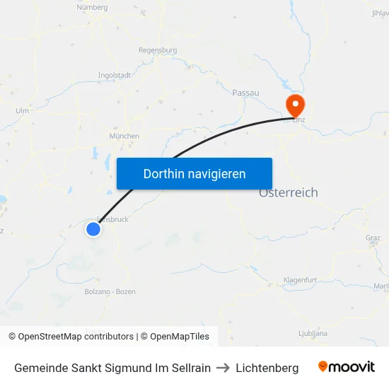 Gemeinde Sankt Sigmund Im Sellrain to Lichtenberg map