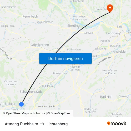 Attnang-Puchheim to Lichtenberg map