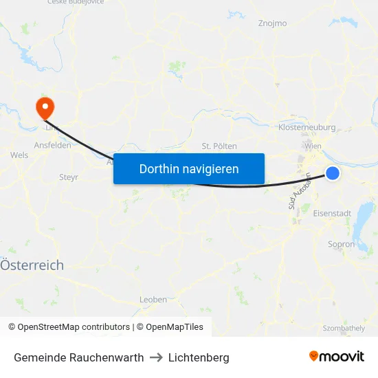 Gemeinde Rauchenwarth to Lichtenberg map