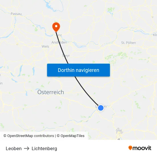 Leoben to Lichtenberg map