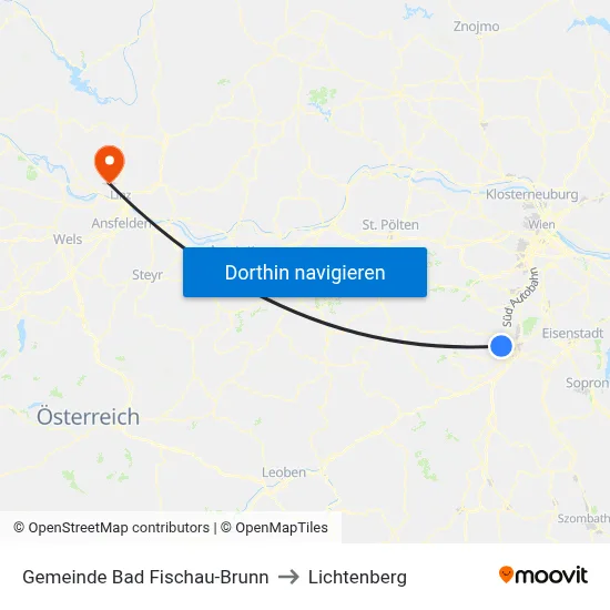 Gemeinde Bad Fischau-Brunn to Lichtenberg map