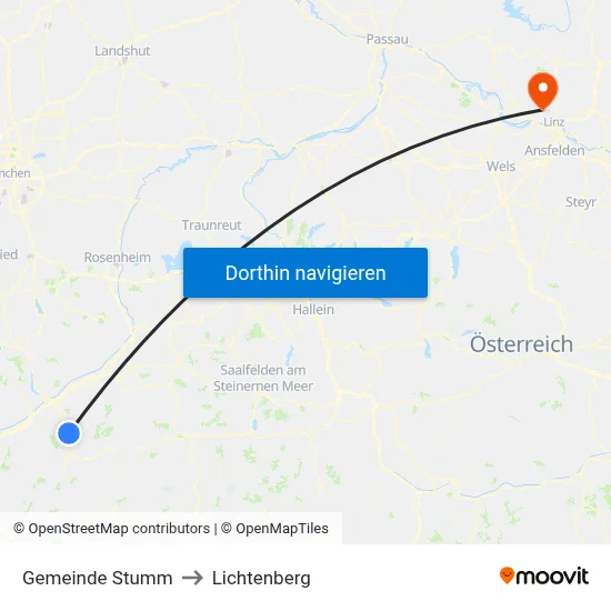 Gemeinde Stumm to Lichtenberg map